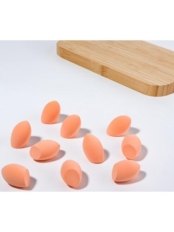 Спонжи для макияжа, набор - 10 шт, увеличиваются при намокании, цвет бежевый