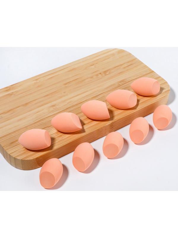 Спонжи для макияжа, набор - 10 шт, увеличиваются при намокании, цвет бежевый