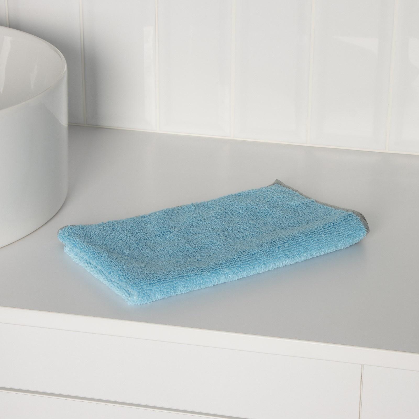 Тряпка для пола Raccoon, 250 г/м², 50×30 см, микрофибра, с оверлоком, 1 шт, голубая