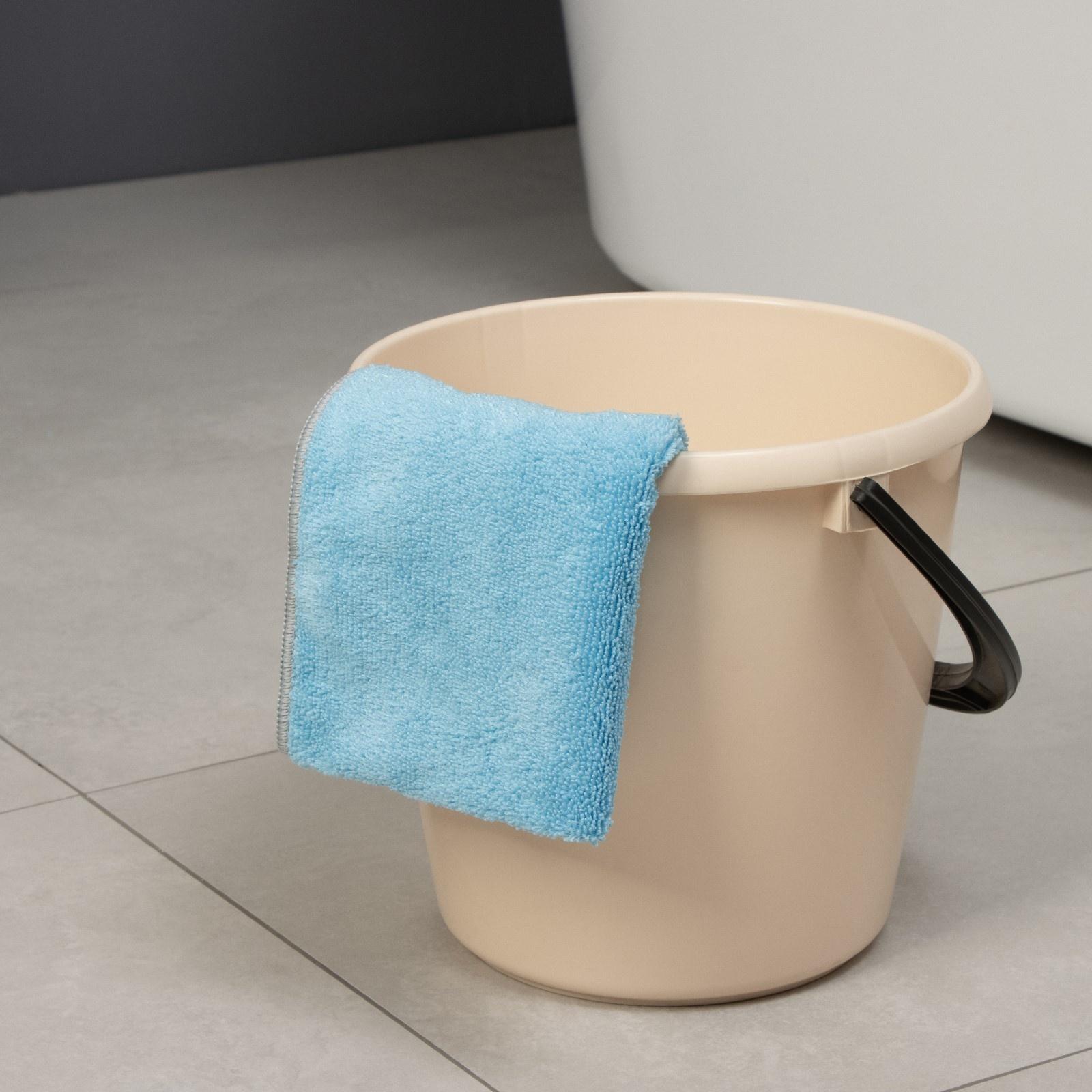 Тряпка для пола Raccoon, 250 г/м², 50×30 см, микрофибра, с оверлоком, 1 шт, голубая