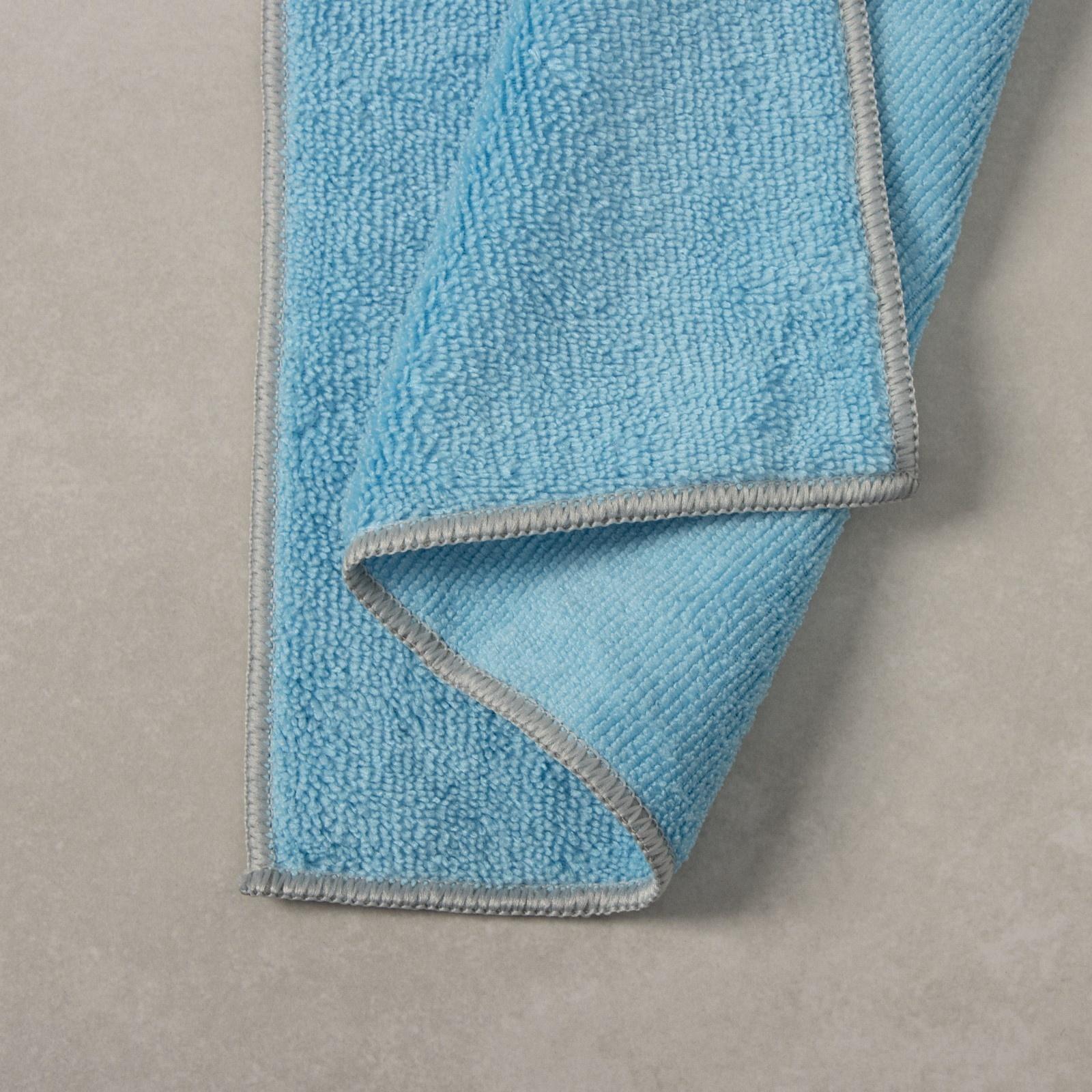 Тряпка для пола Raccoon, 250 г/м², 50×30 см, микрофибра, с оверлоком, 1 шт, голубая