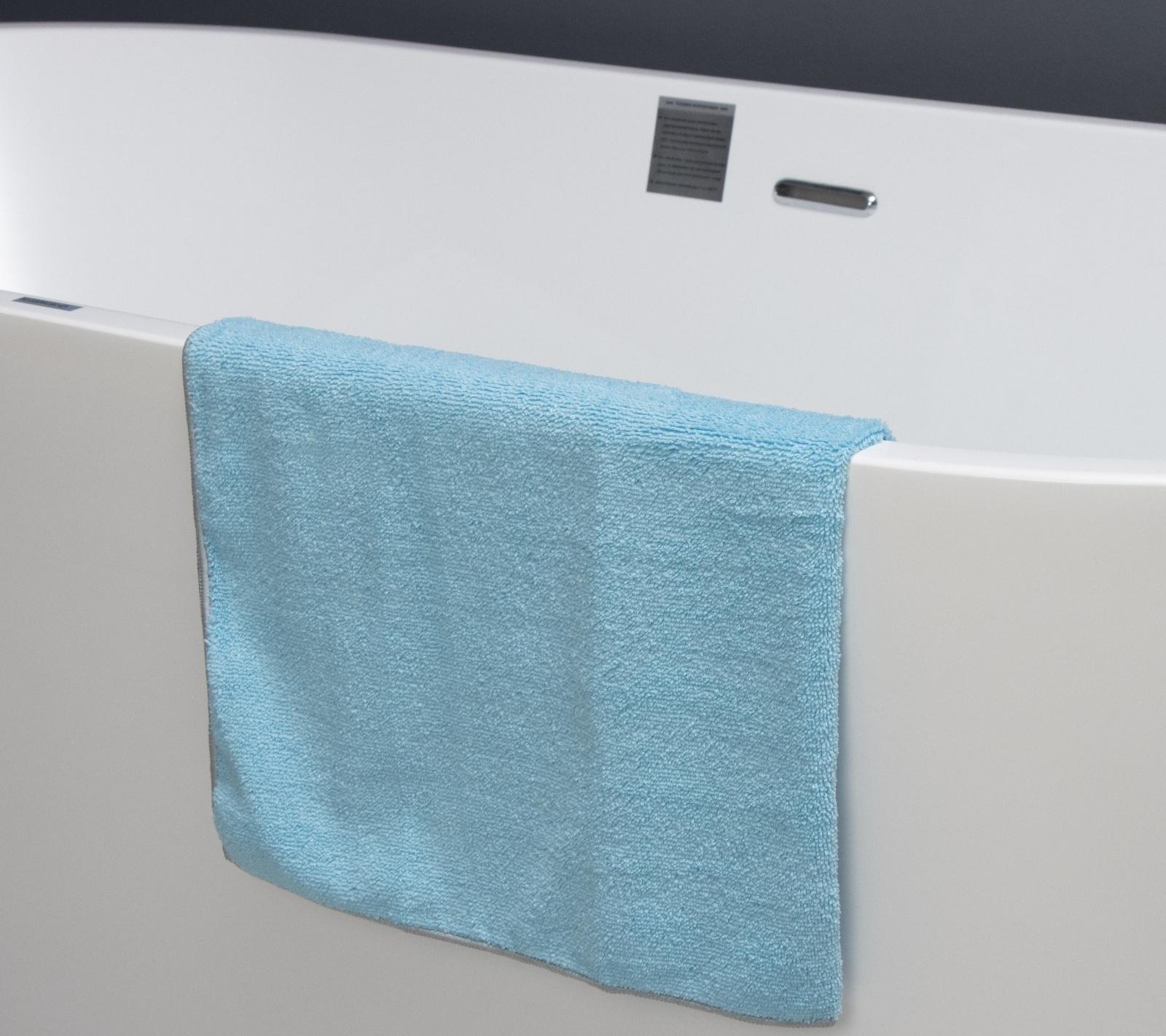 Тряпка для пола Raccoon, 250 г/м², 50×30 см, микрофибра, с оверлоком, 1 шт, голубая