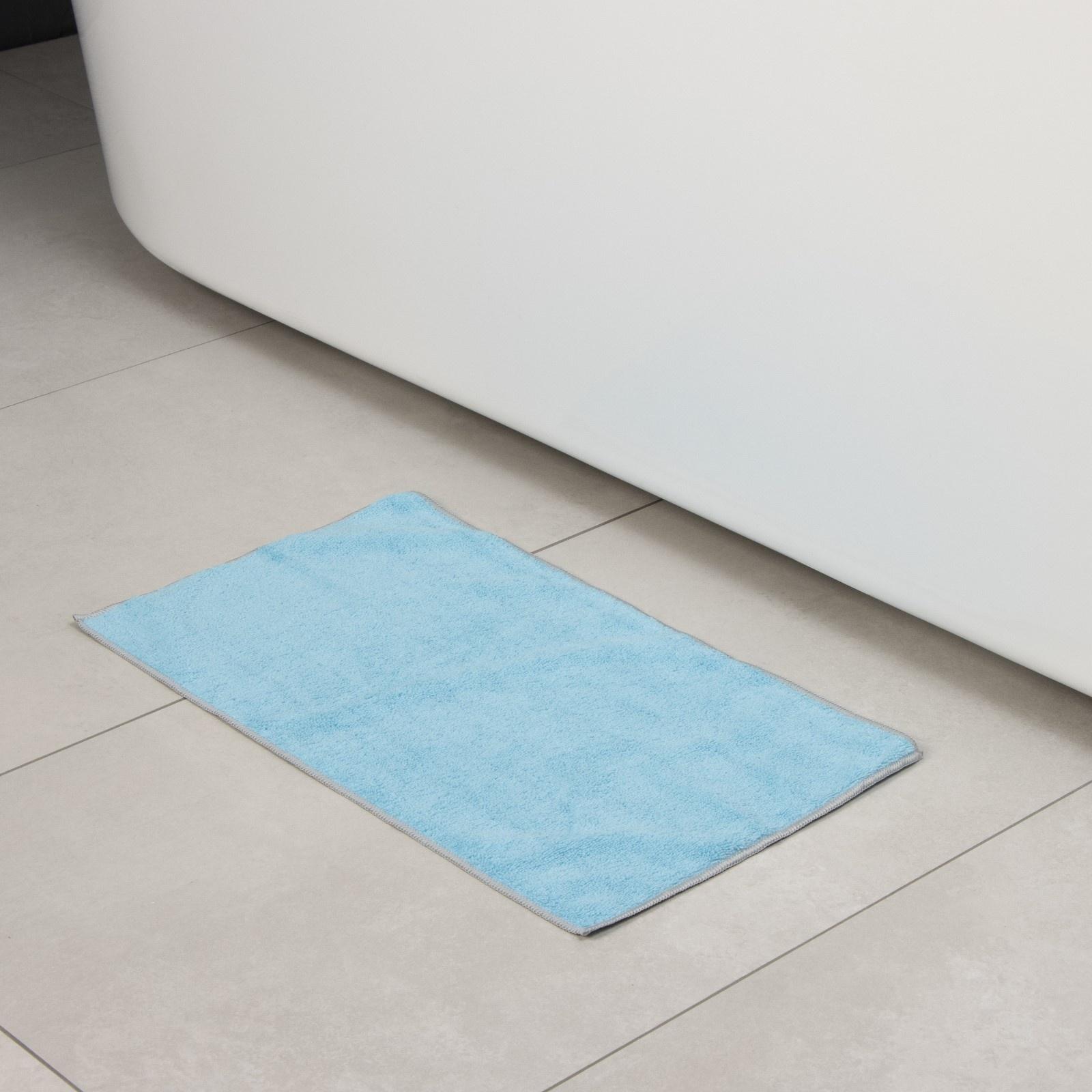 Тряпка для пола Raccoon, 250 г/м², 50×30 см, микрофибра, с оверлоком, 1 шт, голубая