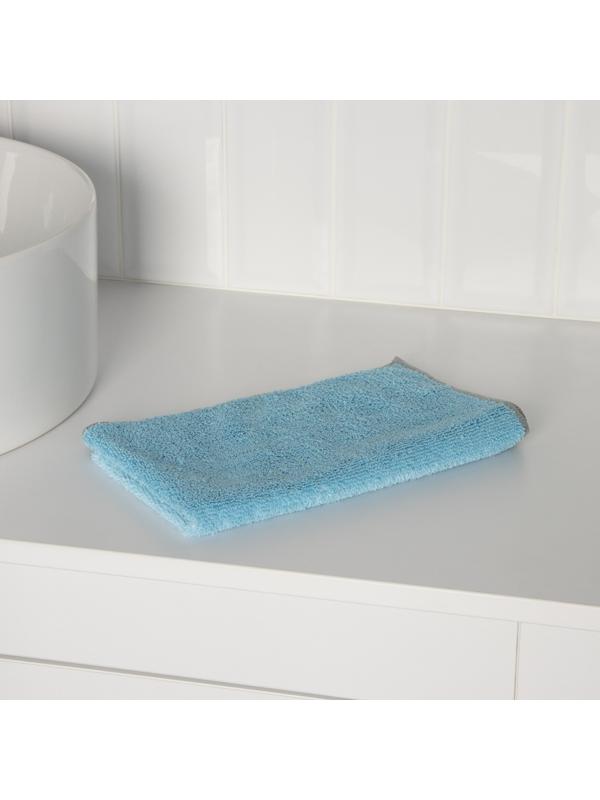 Тряпка для пола Raccoon, 250 г/м², 50×30 см, микрофибра, с оверлоком, 1 шт, голубая