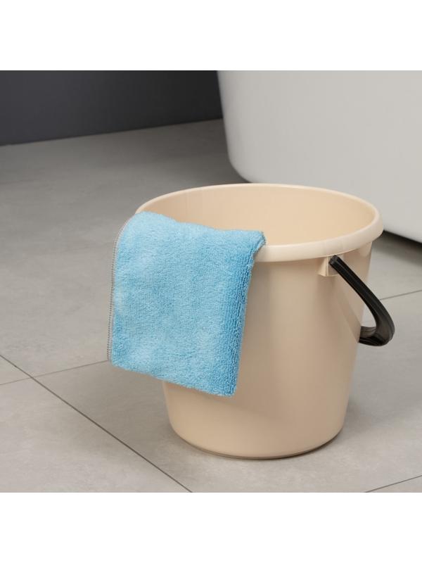 Тряпка для пола Raccoon, 250 г/м², 50×30 см, микрофибра, с оверлоком, 1 шт, голубая