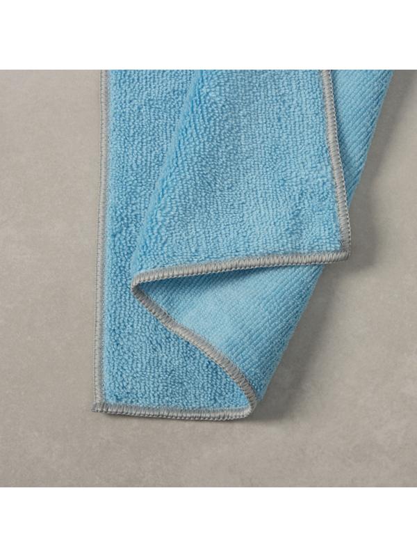 Тряпка для пола Raccoon, 250 г/м², 50×30 см, микрофибра, с оверлоком, 1 шт, голубая