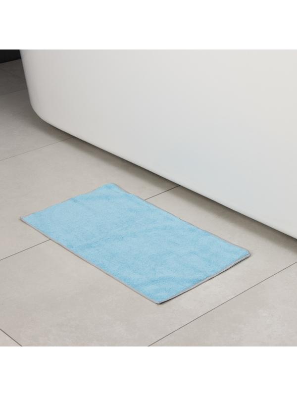 Тряпка для пола Raccoon, 250 г/м², 50×30 см, микрофибра, с оверлоком, 1 шт, голубая