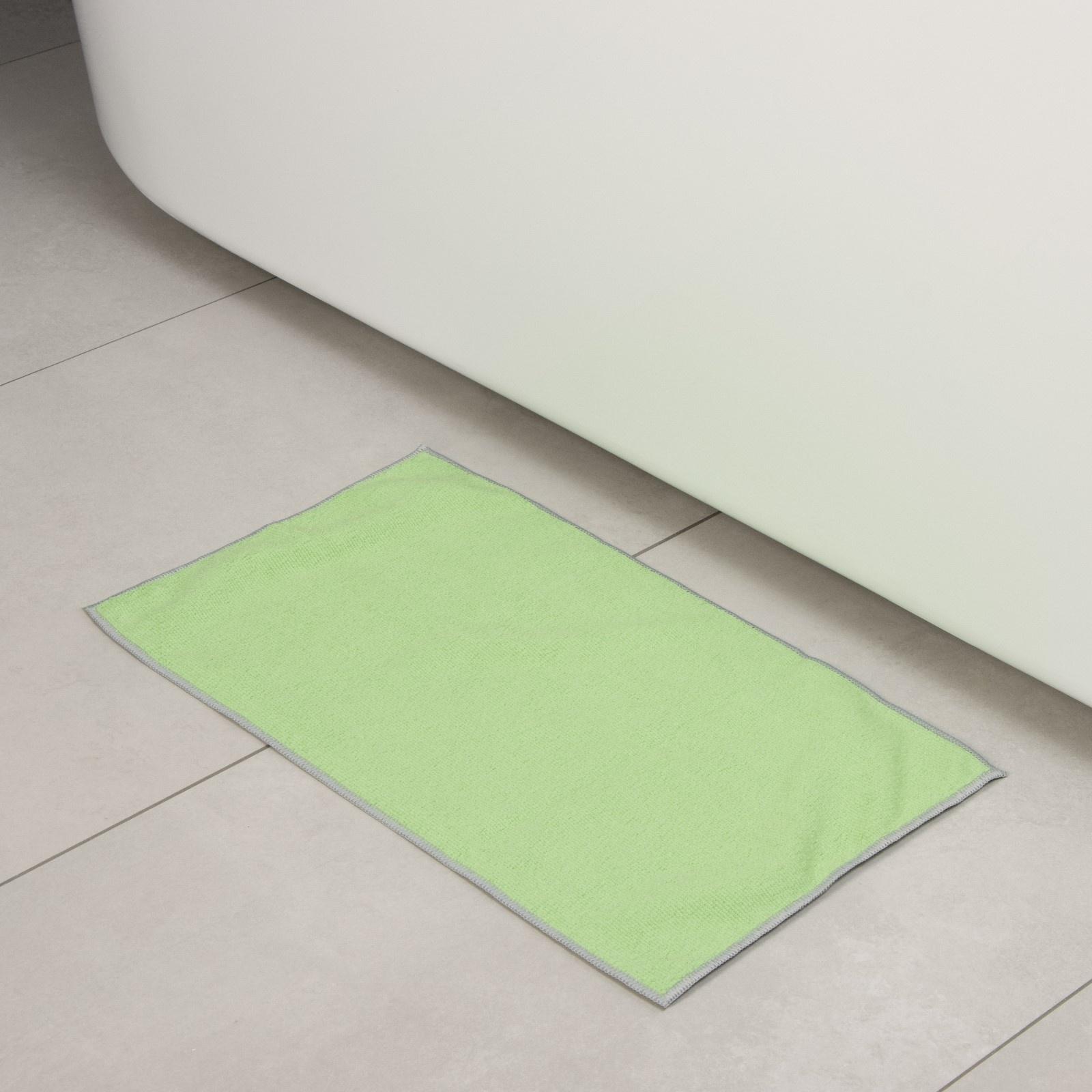 Тряпка для пола Raccoon, 250 г/м², 50×30 см, микрофибра, с оверлоком, 1 шт, зеленая