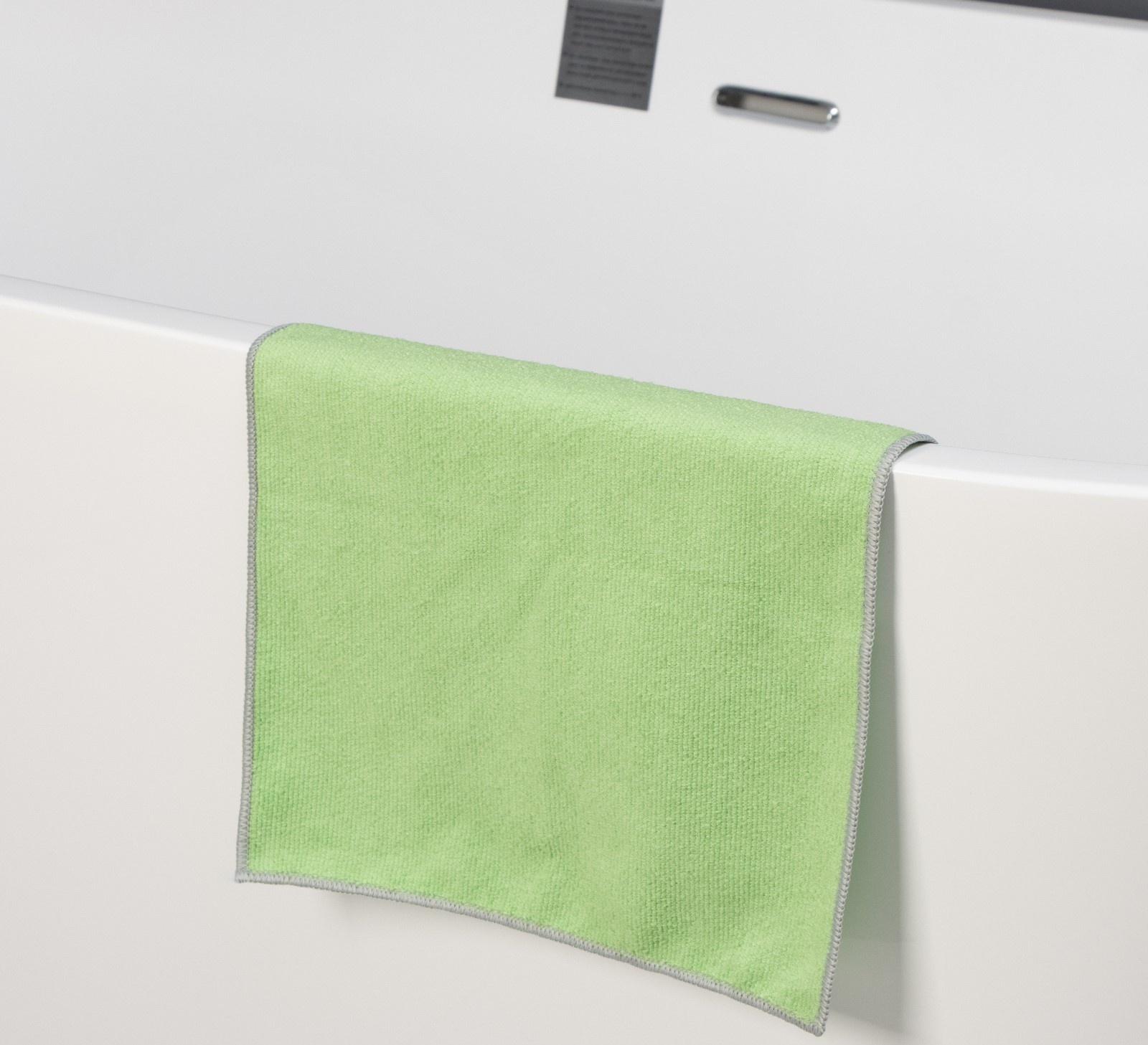 Тряпка для пола Raccoon, 250 г/м², 50×30 см, микрофибра, с оверлоком, 1 шт, зеленая