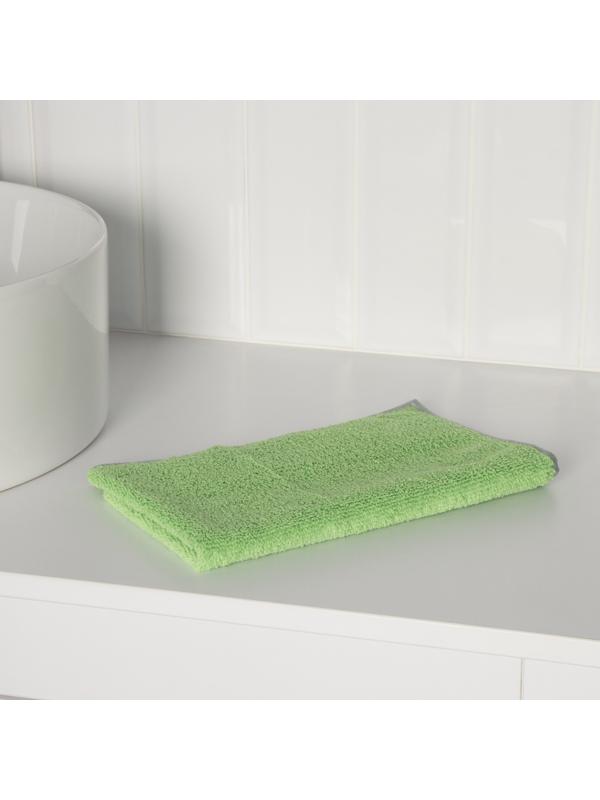 Тряпка для пола Raccoon, 250 г/м², 50×30 см, микрофибра, с оверлоком, 1 шт, зеленая