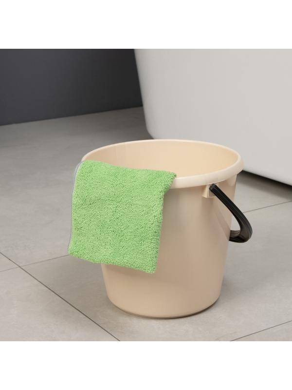 Тряпка для пола Raccoon, 250 г/м², 50×30 см, микрофибра, с оверлоком, 1 шт, зеленая