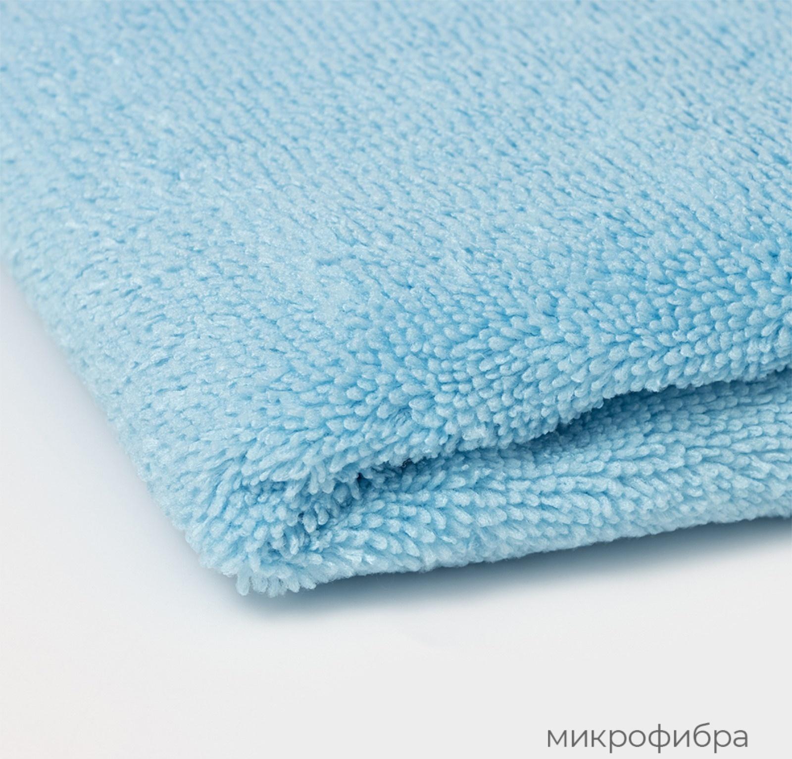 Тряпка для пола Raccoon, 250 г/м², 60×80 см, микрофибра, с оверлоком, 1 шт, голубая