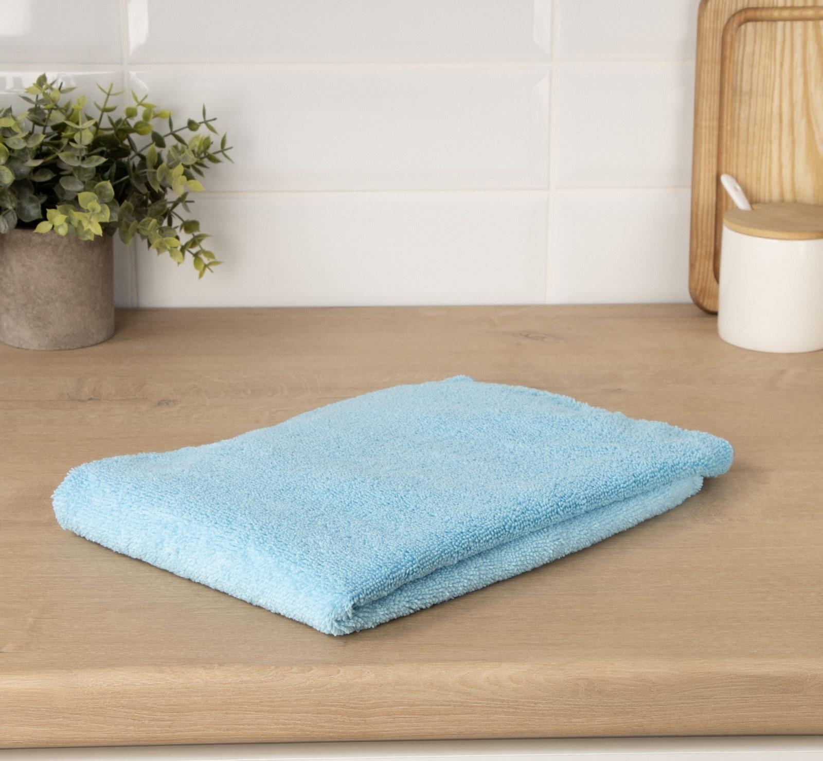 Тряпка для пола Raccoon, 250 г/м², 60×80 см, микрофибра, с оверлоком, 1 шт, голубая