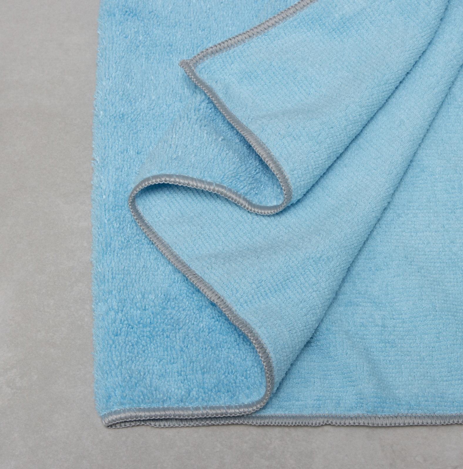 Тряпка для пола Raccoon, 250 г/м², 60×80 см, микрофибра, с оверлоком, 1 шт, голубая