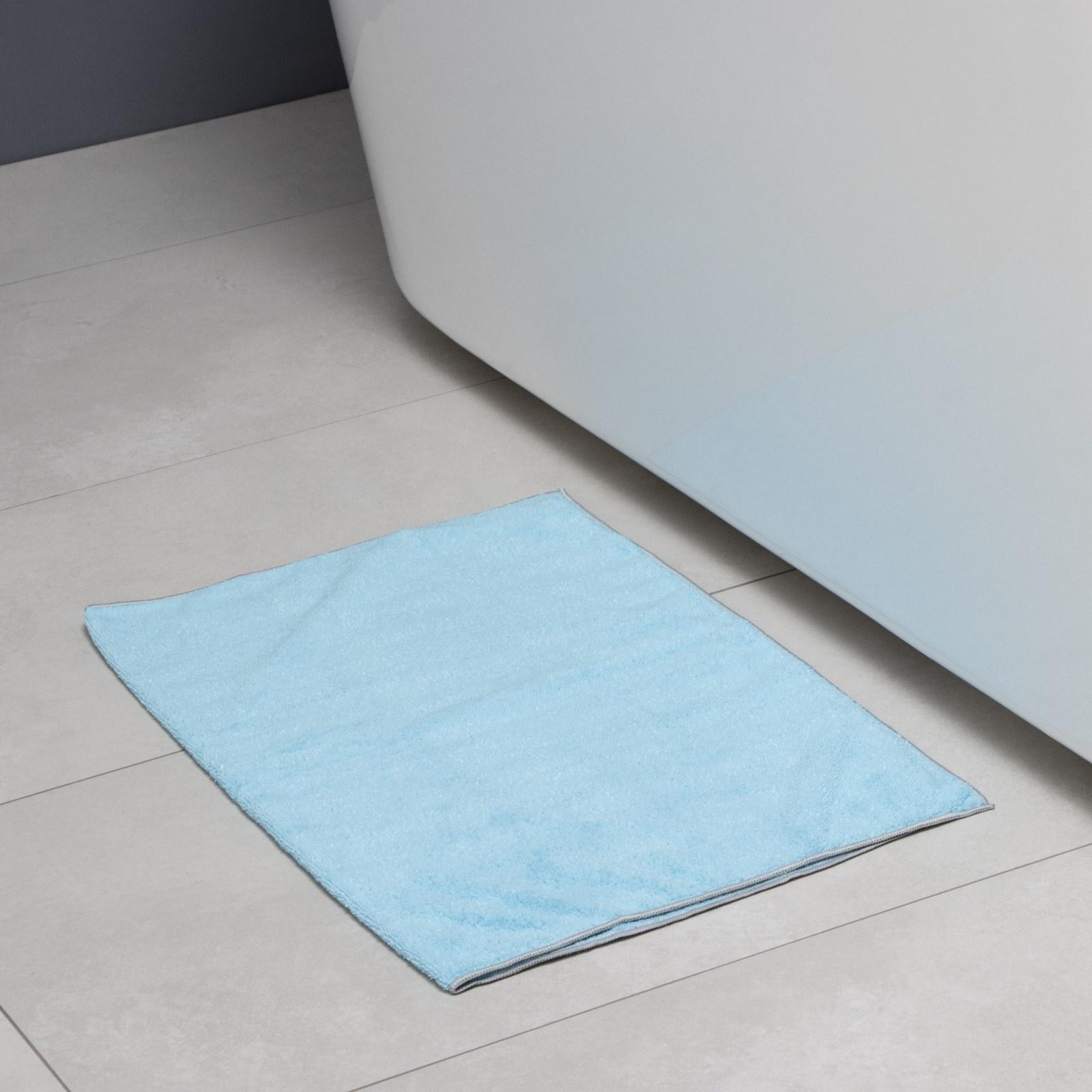 Тряпка для пола Raccoon, 250 г/м², 60×80 см, микрофибра, с оверлоком, 1 шт, голубая