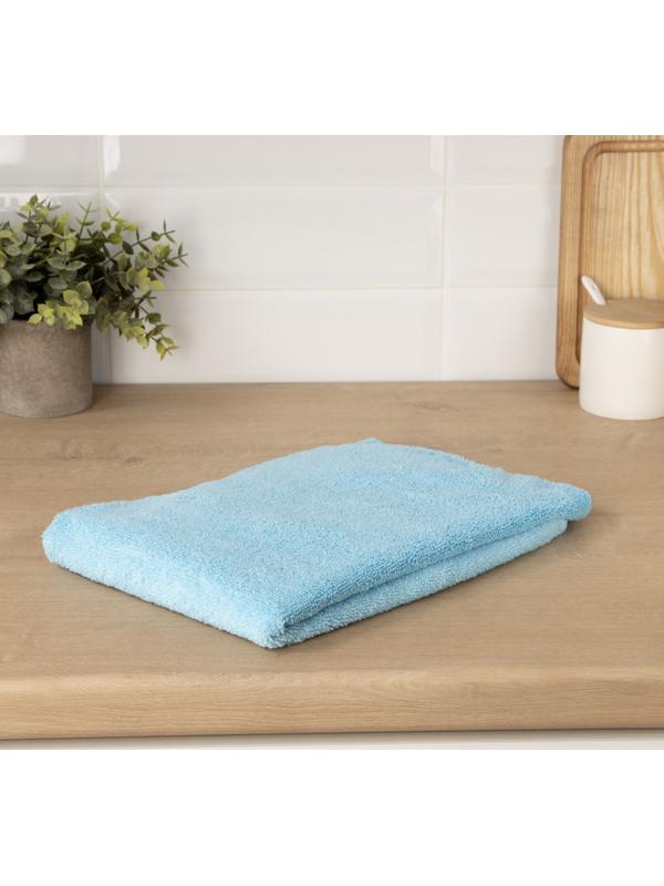 Тряпка для пола Raccoon, 250 г/м², 60×80 см, микрофибра, с оверлоком, 1 шт, голубая