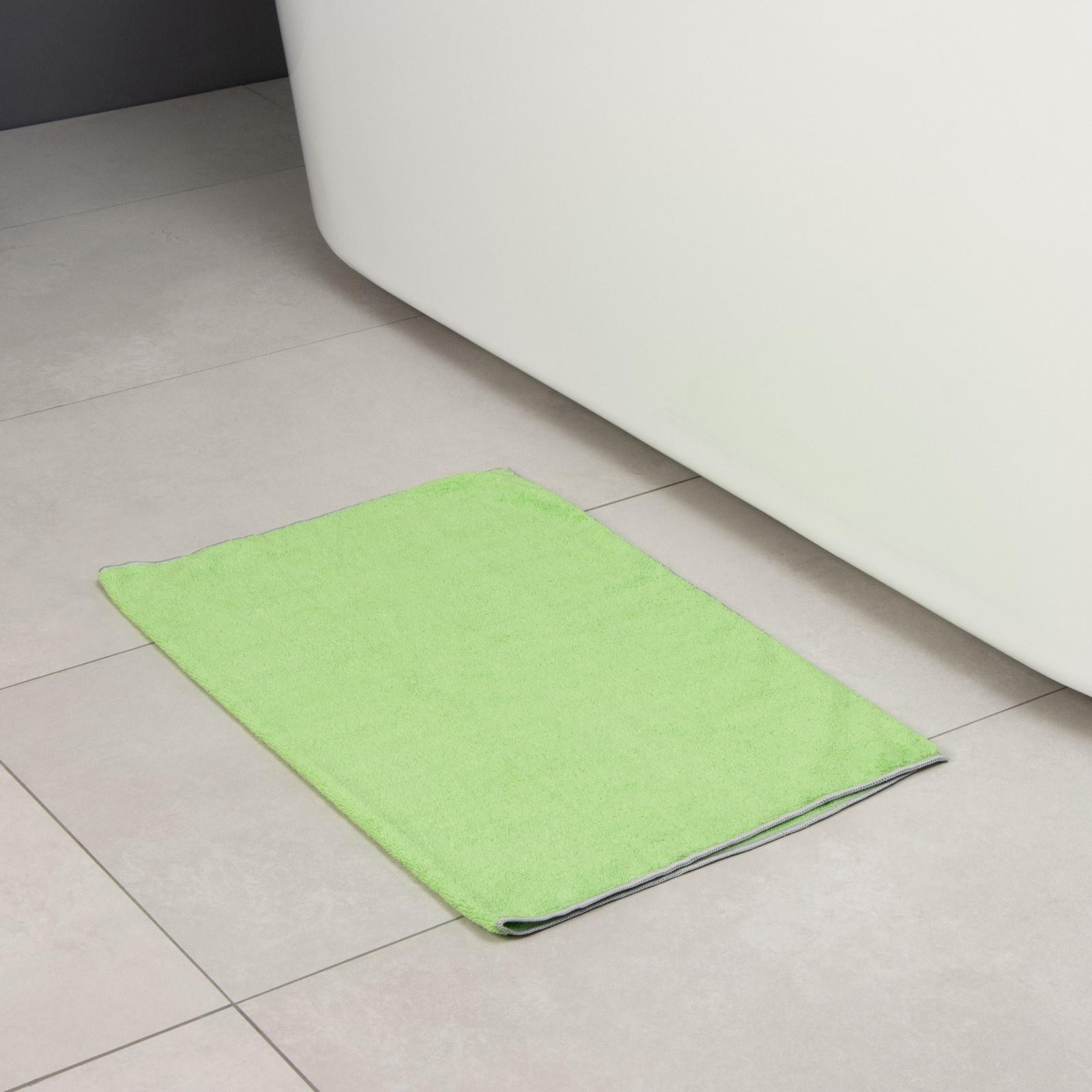 Тряпка для пола Raccoon, 250 г/м², 60×80 см, микрофибра, с оверлоком, 1 шт, зеленая