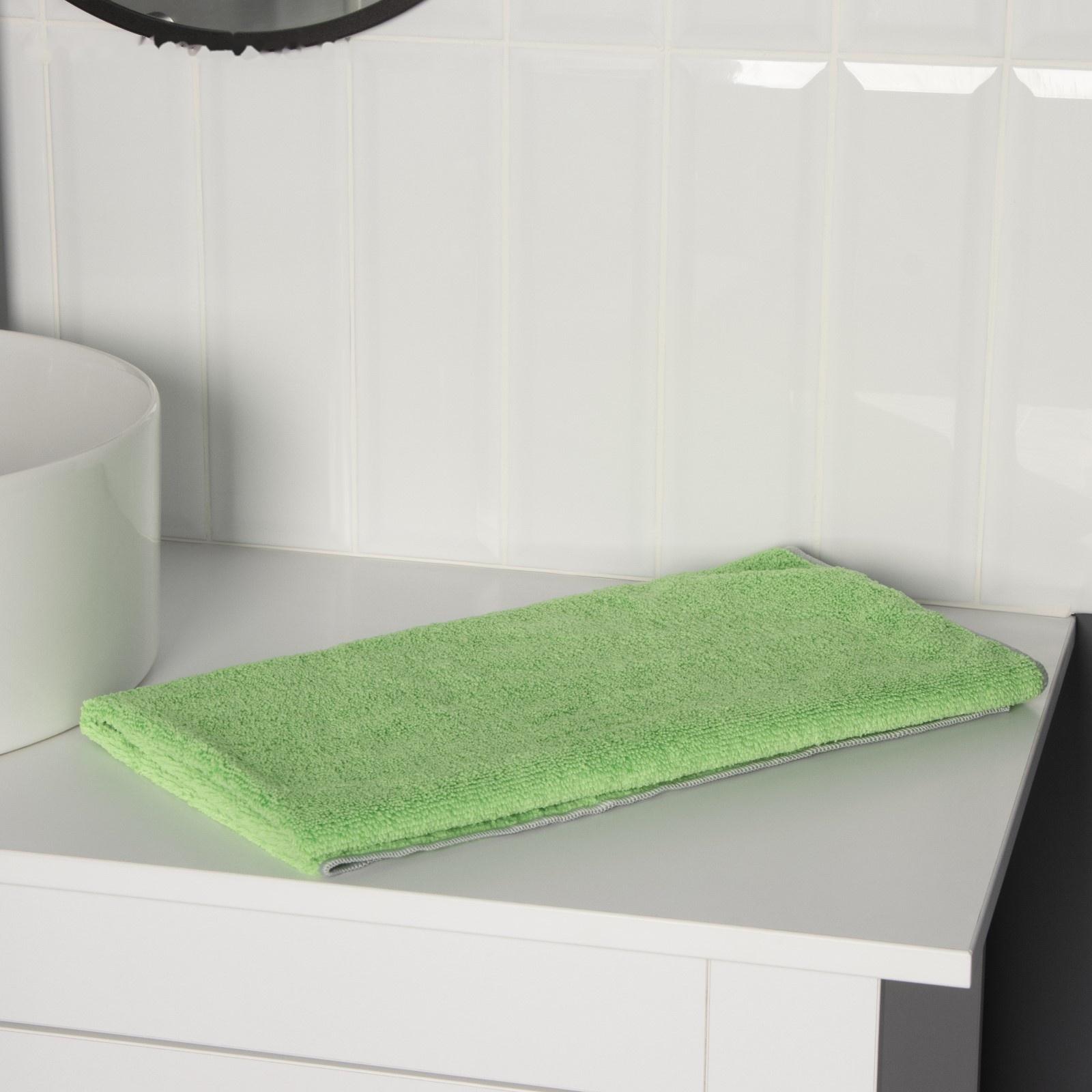 Тряпка для пола Raccoon, 250 г/м², 60×80 см, микрофибра, с оверлоком, 1 шт, зеленая