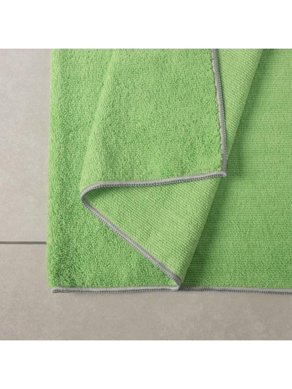 Тряпка для пола Raccoon, 250 г/м², 60×80 см, микрофибра, с оверлоком, 1 шт, зеленая