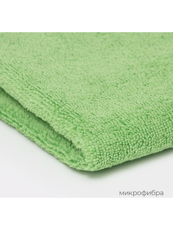 Тряпка для пола Raccoon, 250 г/м², 60×80 см, микрофибра, с оверлоком, 1 шт, зеленая