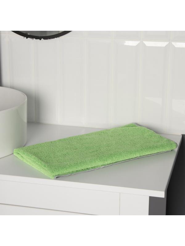 Тряпка для пола Raccoon, 250 г/м², 60×80 см, микрофибра, с оверлоком, 1 шт, зеленая