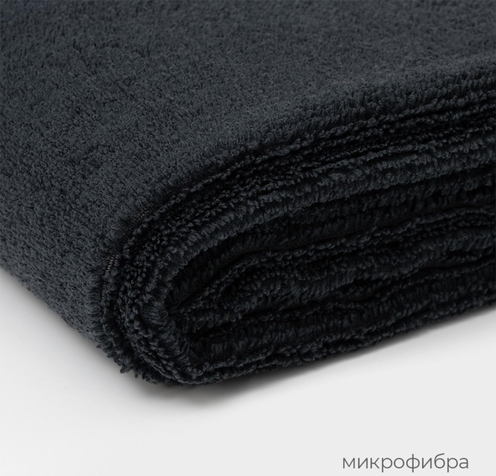 Тряпка для пола Raccoon, 220 г/м², 60×80 см, микрофибра, ультразвуковая обработка края, 2 шт, черная