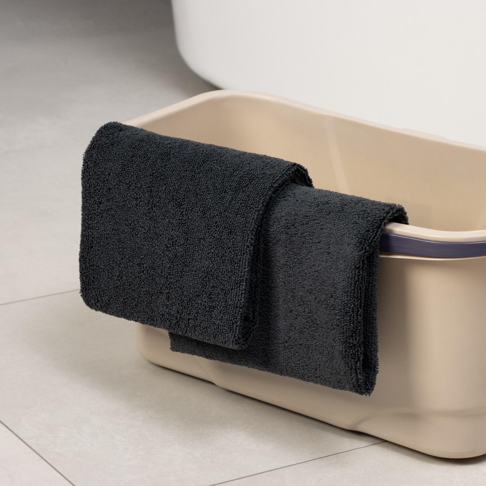 Тряпка для пола Raccoon, 220 г/м², 60×80 см, микрофибра, ультразвуковая обработка края, 2 шт, черная