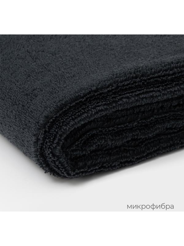 Тряпка для пола Raccoon, 220 г/м², 60×80 см, микрофибра, ультразвуковая обработка края, 2 шт, черная