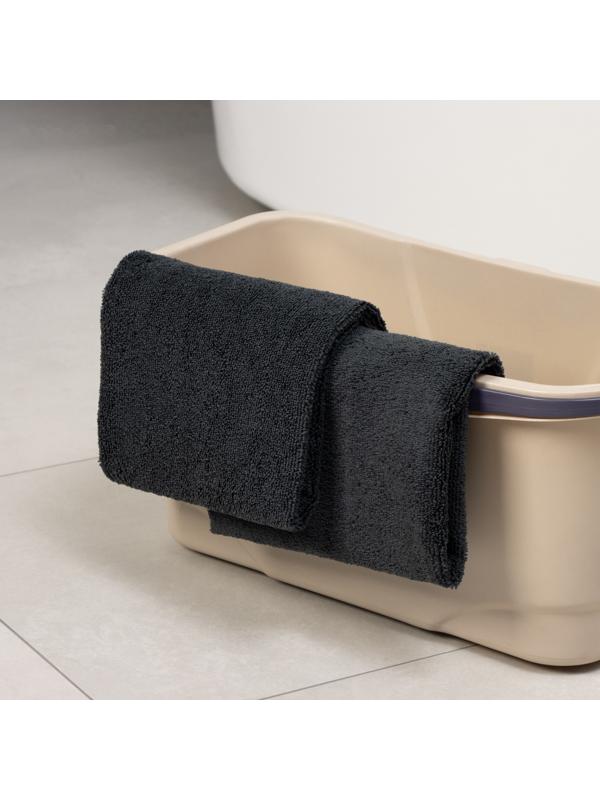 Тряпка для пола Raccoon, 220 г/м², 60×80 см, микрофибра, ультразвуковая обработка края, 2 шт, черная