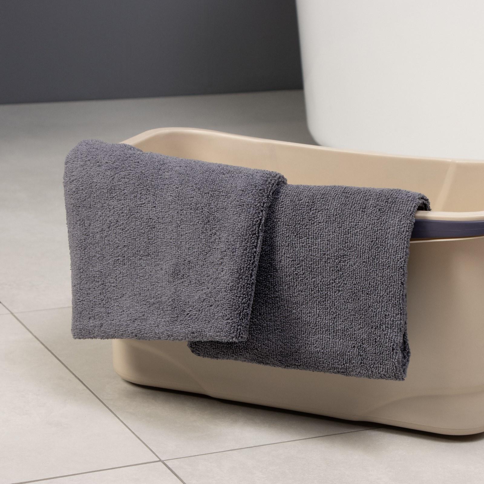 Тряпка для пола Raccoon, 220 г/м², 60×80 см, микрофибра, ультразвуковая обработка края, 2 шт, серая