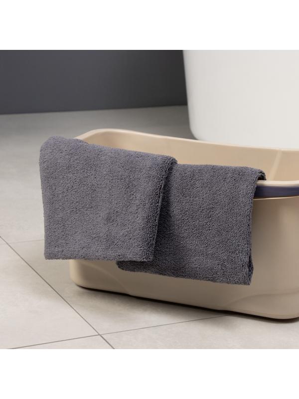 Тряпка для пола Raccoon, 220 г/м², 60×80 см, микрофибра, ультразвуковая обработка края, 2 шт, серая