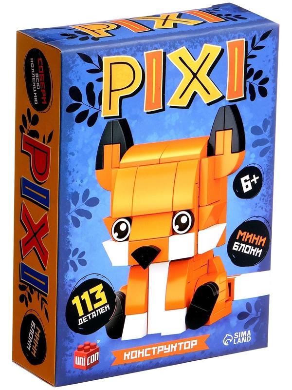 Конструктор блочный «PIXI. Лисёнок», животные, мини блоки, 113 деталей