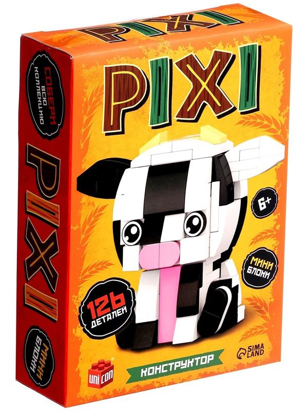 Конструктор блочный «PIXI. Коровка», животные, мини блоки, 126 деталей