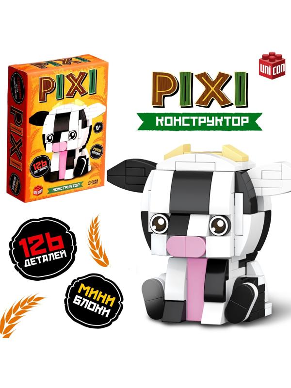 Конструктор блочный «PIXI. Коровка», животные, мини блоки, 126 деталей