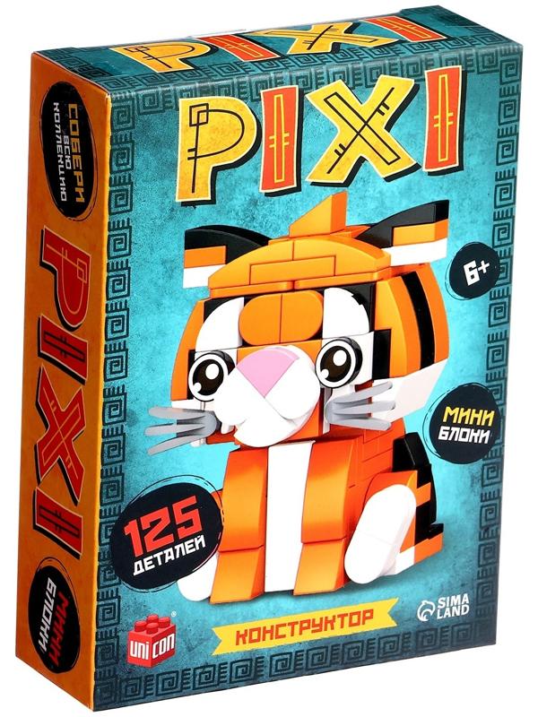 Конструктор блочный «PIXI. Тигрик», животные, мини блоки, 125 деталей