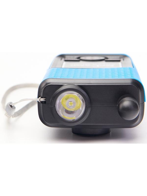 Портативная колонка, радио, фонарь, АКБ 1500 мАч, с солнечной батареей, синий