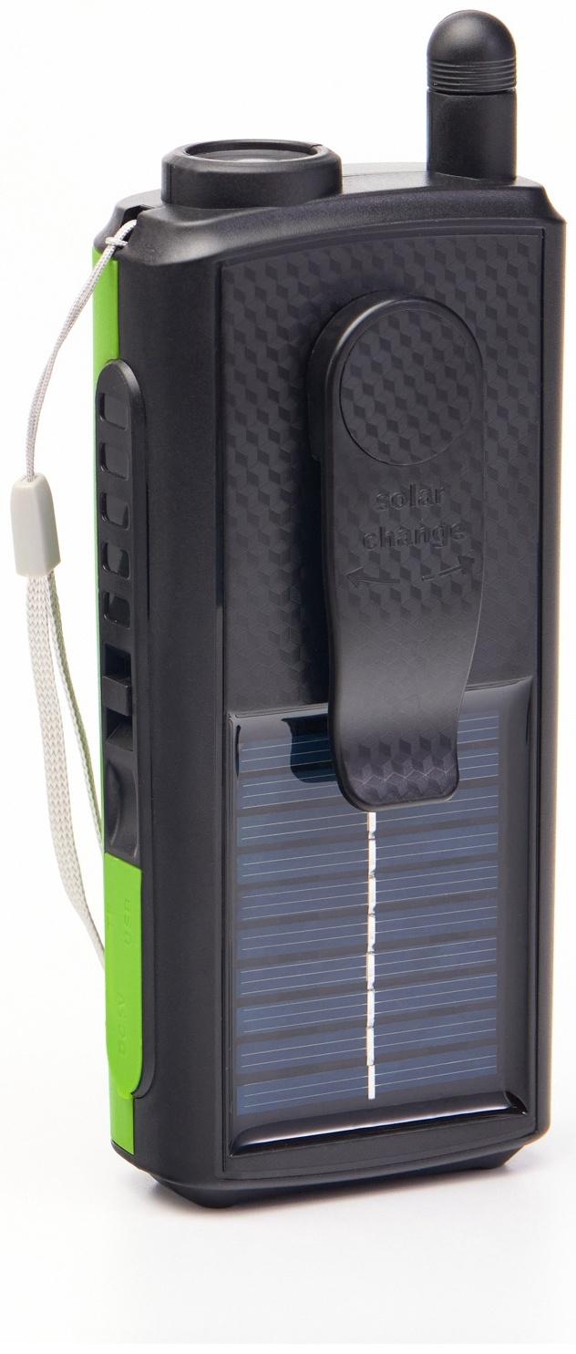 Портативная колонка, радио, фонарь, АКБ 1500 мАч, с солнечной батареей, зелёный