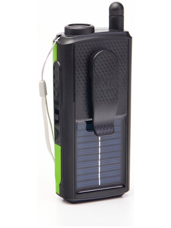 Портативная колонка, радио, фонарь, АКБ 1500 мАч, с солнечной батареей, зелёный