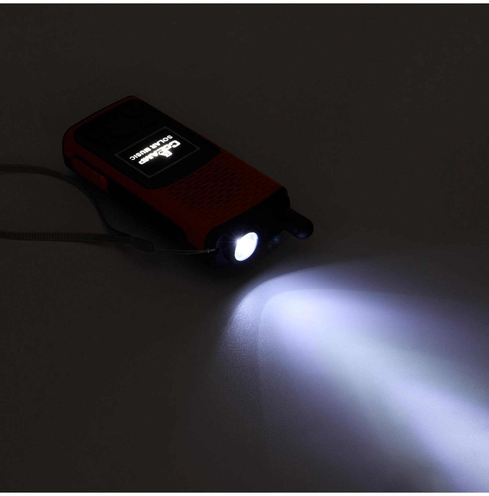 Портативная колонка, радио, фонарь, АКБ 1500 мАч, с солнечной батареей, оранжевый