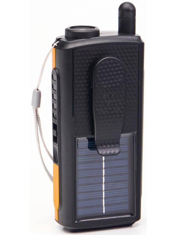 Портативная колонка, радио, фонарь, АКБ 1500 мАч, с солнечной батареей, оранжевый