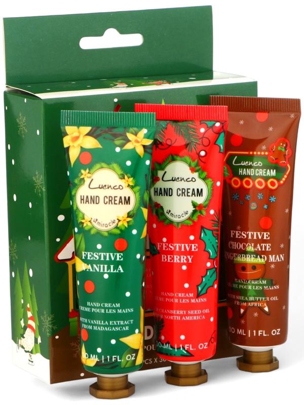 Набор новогодних кремов для рук по 30 мл, 3 шт