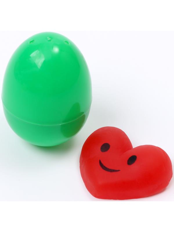 Антистресс сквиш мялка с сюрпризом «Сердце» в яйце, в шоубоксе