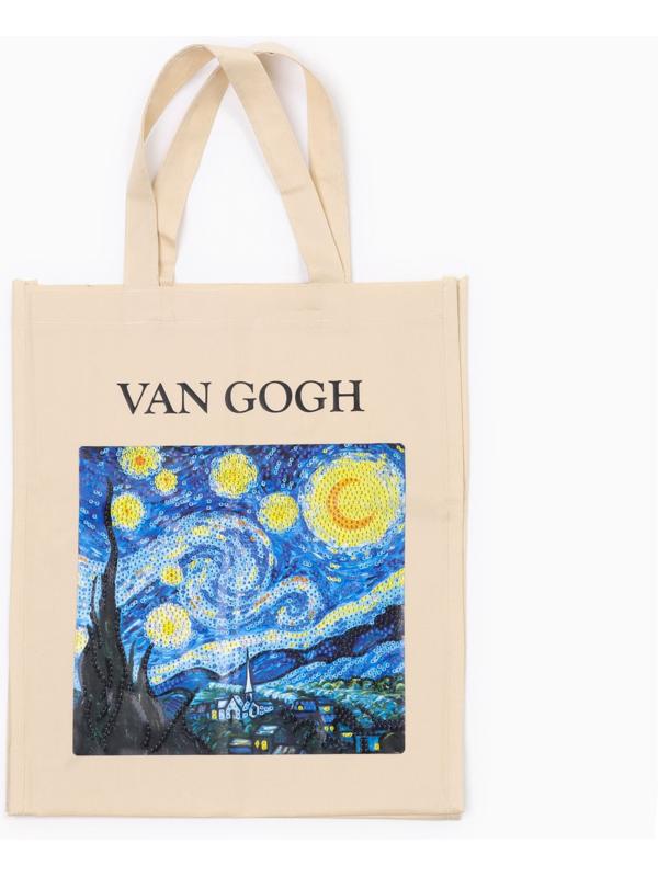 Алмазная мозаика на шоппере для детей «Звёзды и ночь», набор для творчества