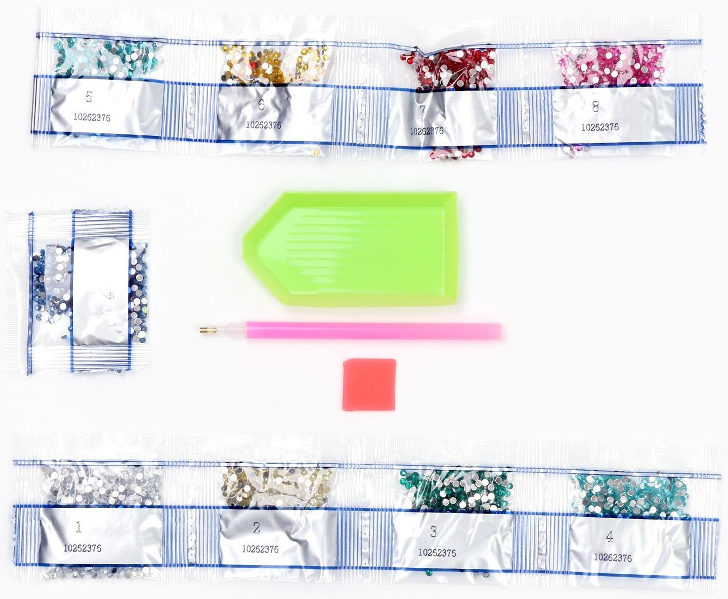 Шоперы с алмазной мозаикой «Новый год», частичное заполнение