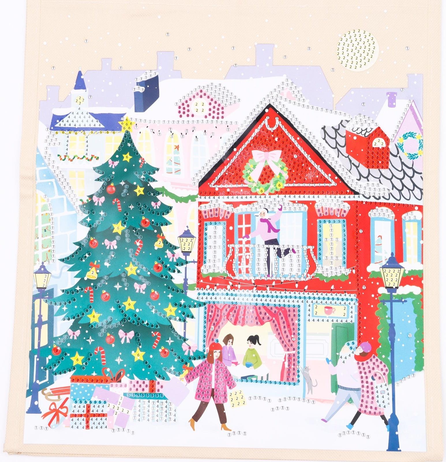 Шоперы с алмазной мозаикой «Новый год», частичное заполнение