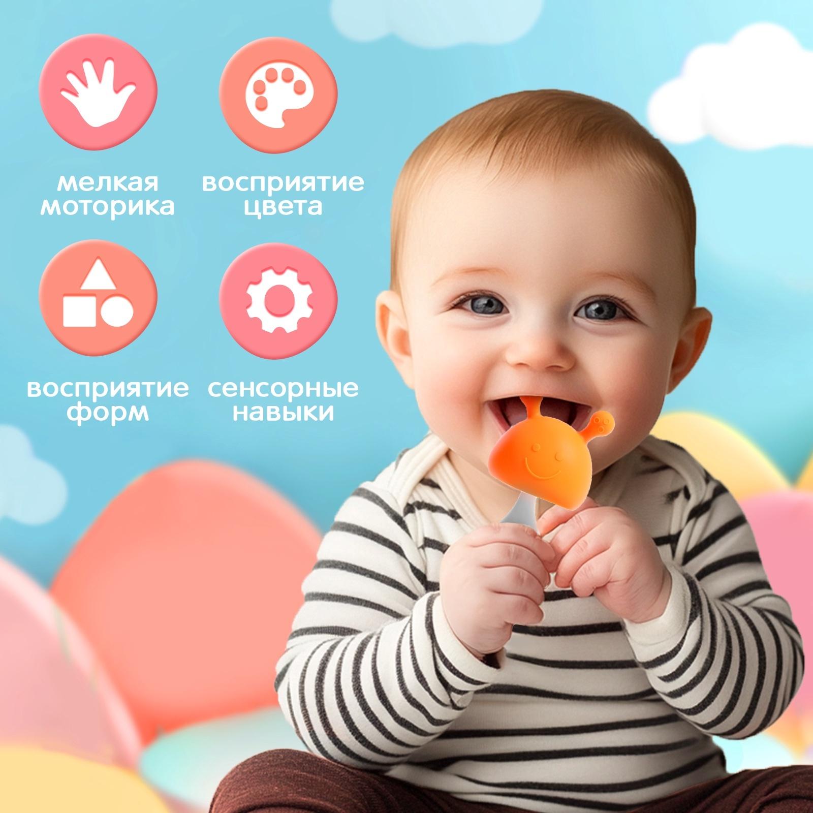 Набор прорезывателей, щётка, прорезыватель на руку, фрукт, 4 шт.