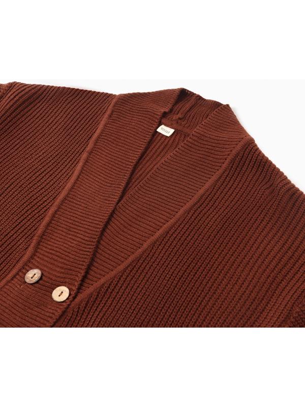 Кардиган на пуговицах женский MINAKU: Casual Collection, шоколад, размер 42