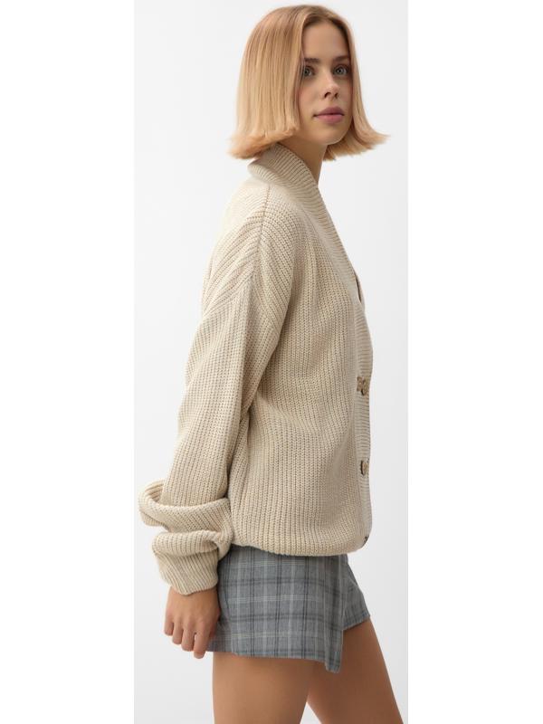 Кардиган на пуговицах женский MINAKU: Casual Collection, бежевый, размер 44