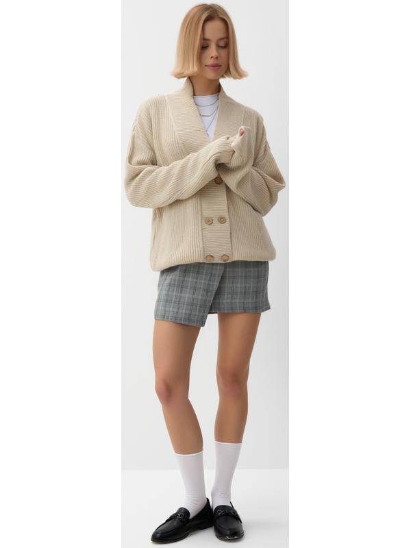Кардиган на пуговицах женский MINAKU: Casual Collection, бежевый, размер 50