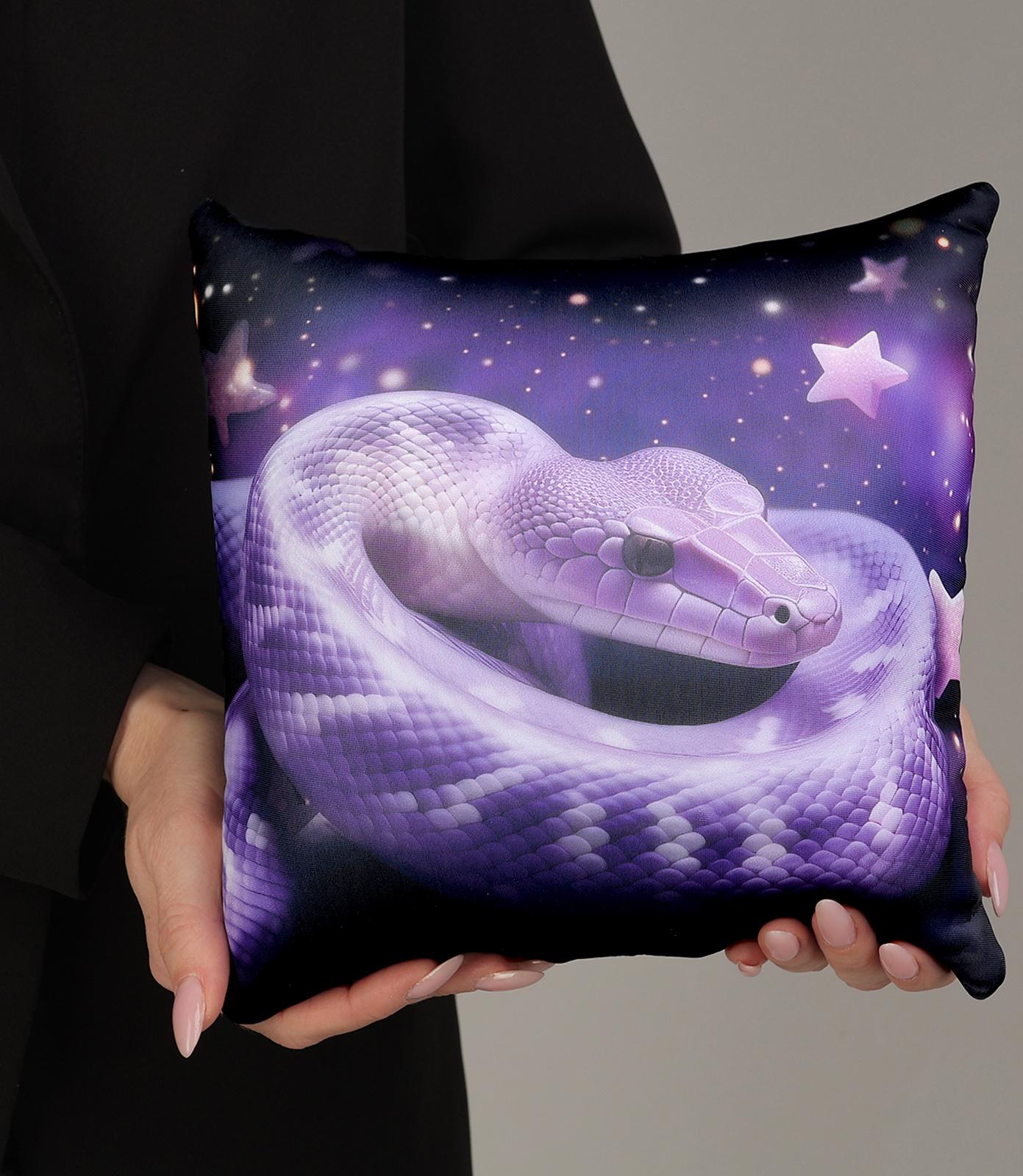 Подушка декоративная антистресс «Змея», фиолетовая